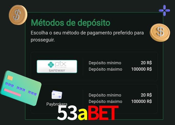 O cassino 53abet oferece uma grande variedade de métodos de pagamento